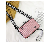 New personality Mini luggage suitcase fashion Designer hard shell small square box bag Shoulder bag women Purses And Handbags
