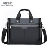 Men's Casual Style PU Material High Quality Computer Bag Large Capacity Multi-Function Business Travel Aviation Flight Handbag
