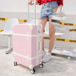 BeaSumore New Retro Rolling Luggage Set Spinner Women Travel bag Suitcase Wheels Password Trolley 20 inch Student Carry On Trunk