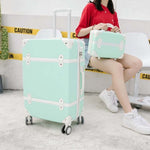 BeaSumore New Retro Rolling Luggage Set Spinner Women Travel bag Suitcase Wheels Password Trolley 20 inch Student Carry On Trunk