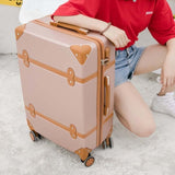 BeaSumore New Retro Rolling Luggage Set Spinner Women Travel bag Suitcase Wheels Password Trolley 20 inch Student Carry On Trunk