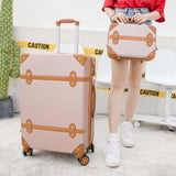 BeaSumore New Retro Rolling Luggage Set Spinner Women Travel bag Suitcase Wheels Password Trolley 20 inch Student Carry On Trunk
