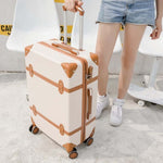 BeaSumore New Retro Rolling Luggage Set Spinner Women Travel bag Suitcase Wheels Password Trolley 20 inch Student Carry On Trunk