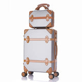 BeaSumore New Retro Rolling Luggage Set Spinner Women Travel bag Suitcase Wheels Password Trolley 20 inch Student Carry On Trunk