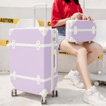 BeaSumore New Retro Rolling Luggage Set Spinner Women Travel bag Suitcase Wheels Password Trolley 20 inch Student Carry On Trunk