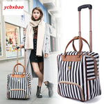 Women Trolley Luggage Rolling Suitcase Casual Stripes Rolling Case Travel Bag on Wheels Luggage Suitcase with Wheels