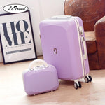LeTrend Cute Women Rolling Luggage Sets Spinner Password Suitcase Wheels 20 inch Korean Carry on Trolley Travel Bag Trunk