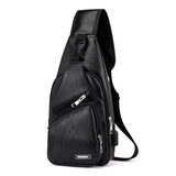 2019 Hot Men's Shoulder Bag Sling Chest Pack Canvas Charging Sports Crossbody Handbag