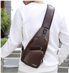 2019 Hot Men's Shoulder Bag Sling Chest Pack Canvas Charging Sports Crossbody Handbag