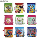 Christmas Gift Bag Cartoon Mickey Spideman School Backpack for Boy,Girl Unicorn Drawstring Bag Student book bag Kids School Bag