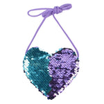 1Pc Kids Toddler Girls Sequins Heart-shaped Zipper Cross-body Handbag Fashion Kids Shoulder Messenger Bag