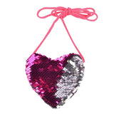 1Pc Kids Toddler Girls Sequins Heart-shaped Zipper Cross-body Handbag Fashion Kids Shoulder Messenger Bag
