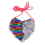 1Pc Kids Toddler Girls Sequins Heart-shaped Zipper Cross-body Handbag Fashion Kids Shoulder Messenger Bag