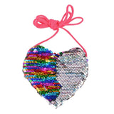 1Pc Kids Toddler Girls Sequins Heart-shaped Zipper Cross-body Handbag Fashion Kids Shoulder Messenger Bag