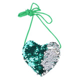 1Pc Kids Toddler Girls Sequins Heart-shaped Zipper Cross-body Handbag Fashion Kids Shoulder Messenger Bag