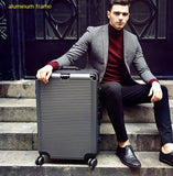 Super fashion NEW spinner aluminum frame hardside travel suitcase on wheel 26" travel bags trolley luggage bag 20" 24"