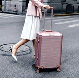 Super fashion NEW spinner aluminum frame hardside travel suitcase on wheel 26" travel bags trolley luggage bag 20" 24"