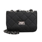 Fashion new handbags High quality PU leather Women bag Small incense wind chain Lozenge Shoulder bag Lock Stereotypes lattice